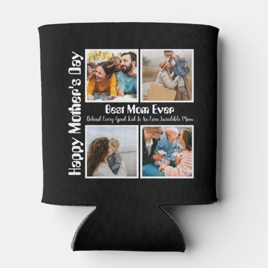 4 Foto Collage Beste mama ooit Blikjeskoeler (Achterkant)