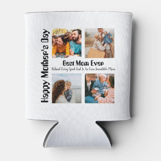 4 Foto Collage Beste mama ooit Blikjeskoeler (Voorkant)