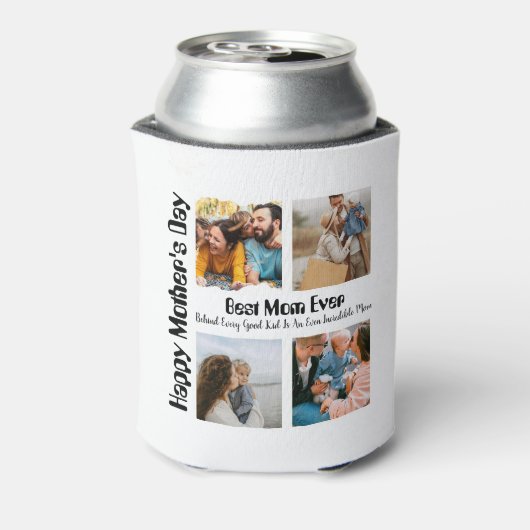 4 Foto Collage Beste mama ooit Blikjeskoeler (Blikje Achterkant)