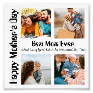 4 Foto Collage Beste mama ooit Foto Afdruk
