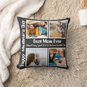4 Foto Collage Beste mama ooit Kussen