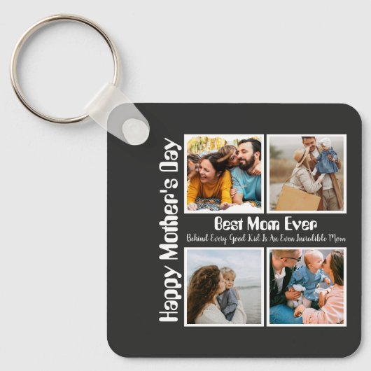 4 Foto Collage Beste mama ooit Sleutelhanger (Voorkant)