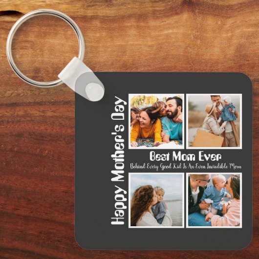4 Foto Collage Beste mama ooit Sleutelhanger (Voorkant)