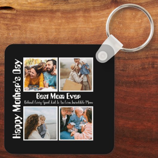 4 Foto Collage Beste mama ooit Sleutelhanger (Achterkant)