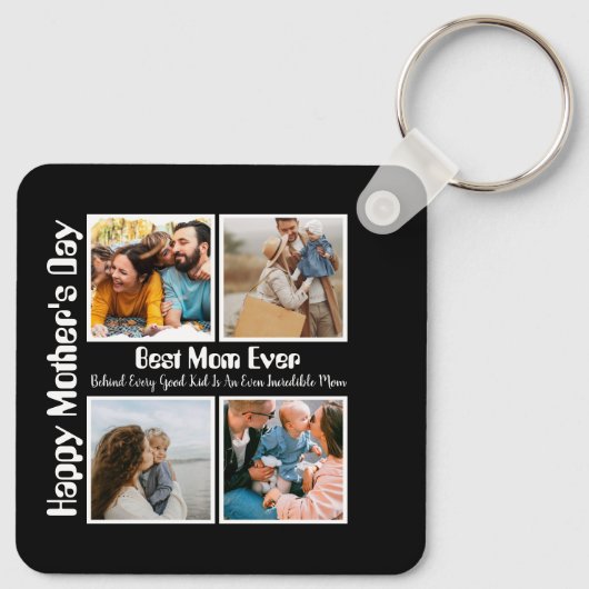 4 Foto Collage Beste mama ooit Sleutelhanger (Achterkant)