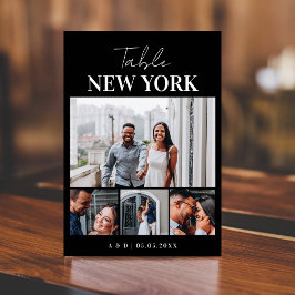 4 Foto Collage Bestemming Naam Reizen Bruiloft Kaart