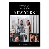 4 Foto Collage Bestemming Naam Reizen Bruiloft Kaart (Achterkant)