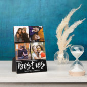 4 Foto Collage Besties BFF Names Black Fotoplaat (Zijkant)