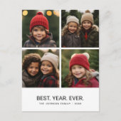 4 Foto Collage Black White - Beste jaar ooit Feestdagenkaart (Voorkant)