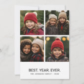4 Foto Collage Black White - Beste jaar ooit Feestdagenkaart (Voorkant)