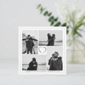 4 Foto Collage Bruiloft Jubileum Wenskaart (Staand voorkant)