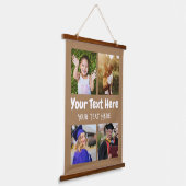 4 foto-collage bruine achtergrond hangend wandkleed (Gebogen)