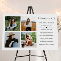 4 Foto Collage Condoleance Funeral Herdenking