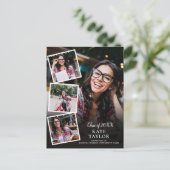 4 Foto Collage Diploma Feest Uitnodigingskaart Briefkaart (Staand voorkant)