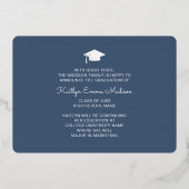 4 Foto Collage Dusty Blue & Gold Foil Afstudeerder Folie Uitnodiging (Achterkant)