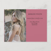 4 foto Collage Eenvoudig Modern Roze Afstuderen Aankondigingskaart (Achterkant)