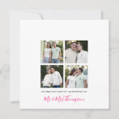 4 foto collage Eerste Jubileum Custom Pink Kaart (Voorkant)