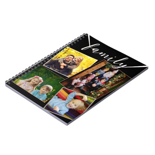4 Foto Collage Familie Afbeeldingen Custom Notitieboek (Linkerzijde)