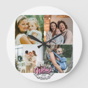 4 Foto Collage Familie Herinnering Moederdag Grote Klok