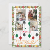 4 Foto Collage Familie Kerst Kaart Groen (Voorkant)