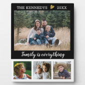 4 Foto Collage Familienaam Black and White Quote Fotoplaat (Voorkant)