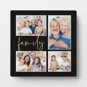 4 Foto Collage Family Gold Black Fotoplaat (Voorkant)