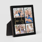 4 Foto Collage Family Gold Black Fotoplaat (Voorkant)