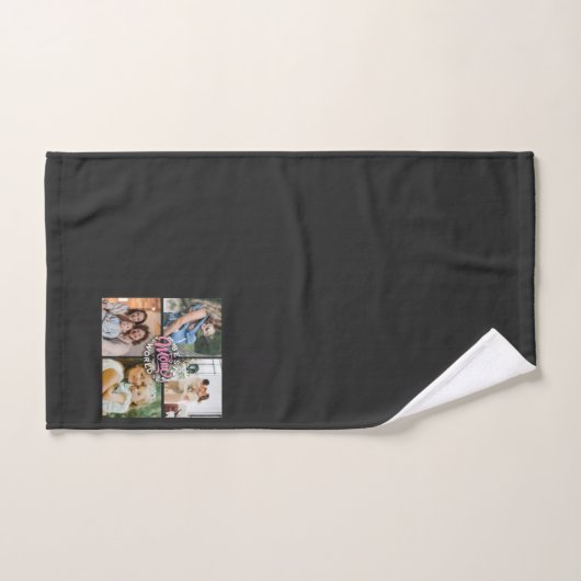 4 Foto Collage Family Memory Moederdag Bad Handdoek (Handdoek)