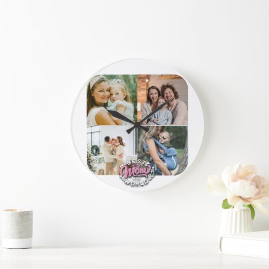 4 Foto Collage Family Memory Moederdag Grote Klok (Huis)