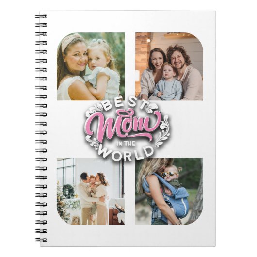 4 Foto Collage Family Memory Moederdag Notitieboek (Voorkant)