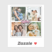 4 Foto Collage Family Memory Moederdag Sticker (Vel)