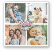 4 Foto Collage Family Memory Moederdag Sticker (Voorkant)