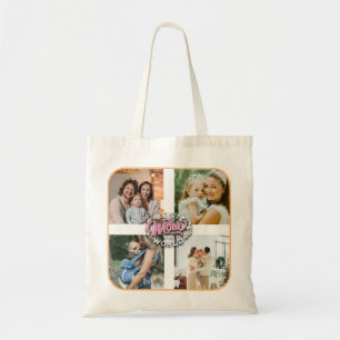 4 Foto Collage Family Memory Moederdag Tote Bag