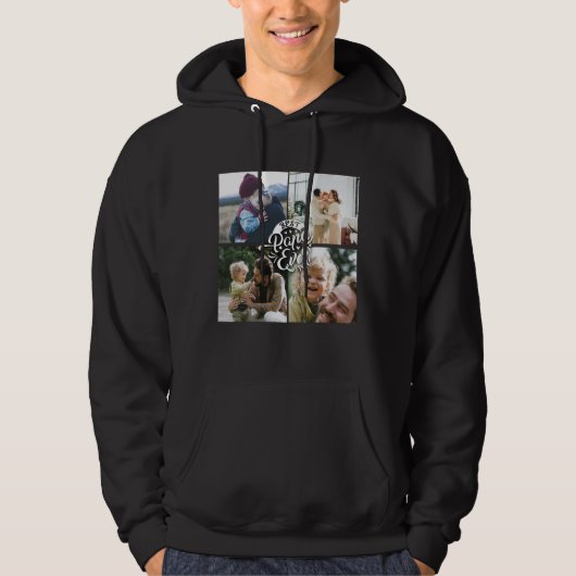4 Foto Collage Family Memory Vaderdag Hoodie (Voorkant)