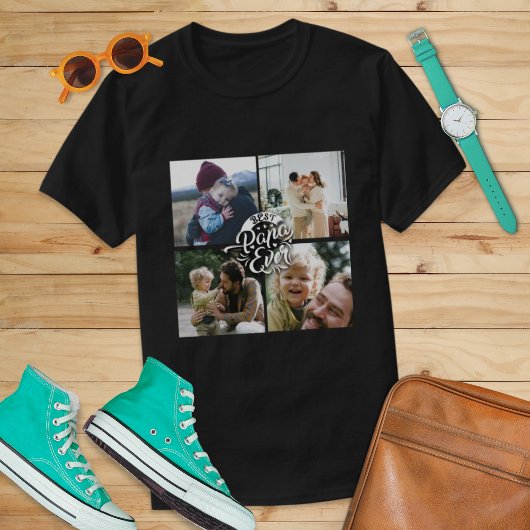 4 Foto Collage Family Memory Vaderdag T-shirt