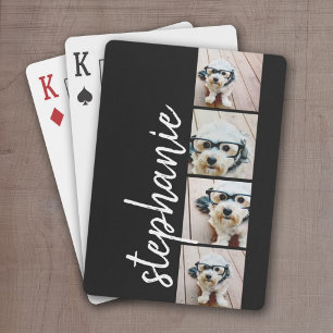4 foto collage - filmstrip lay-out - zwart pokerkaarten