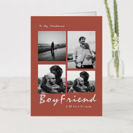 4-foto collage Forever Boyfriend Valentijnsdag Folie Wenskaart