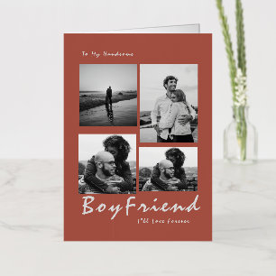 4-foto collage Forever Boyfriend Valentijnsdag Folie Wenskaart