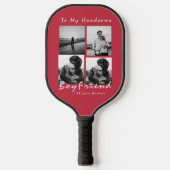 4-foto Collage Forever Boyfriend Valentijnsdag Pickleball Paddle (Voorkant)