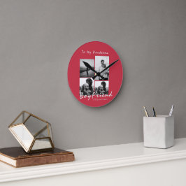 4-foto Collage Forever Boyfriend Valentijnsdag Ronde Klok