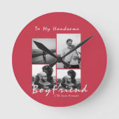 4-foto Collage Forever Boyfriend Valentijnsdag Ronde Klok (Voorkant)