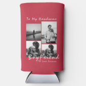 4-foto Collage Forever Boyfriend Valentijnsdag Seltzer Blikjeskoeler (Voorkant)