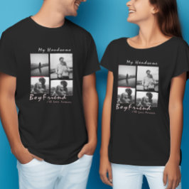 4-foto Collage Forever Boyfriend Valentijnsdag T-shirt