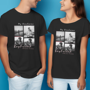 4-foto Collage Forever Boyfriend Valentijnsdag T-shirt