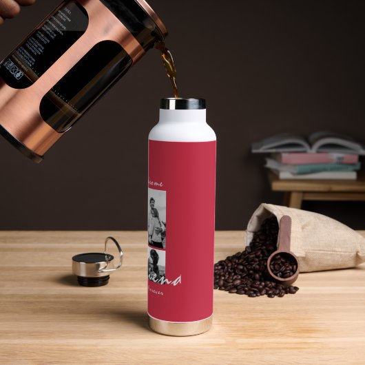 4-foto Collage Forever Boyfriend Valentijnsdag Waterfles (Koffie)