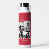 4-foto Collage Forever Boyfriend Valentijnsdag Waterfles (Voorkant)