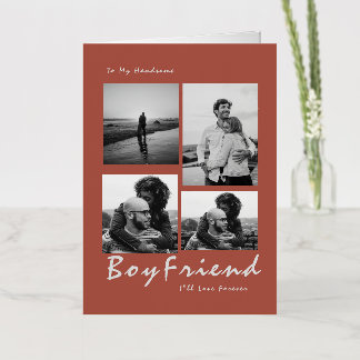 4-foto Collage Forever Boyfriend Valentijns's Folie Wenskaart