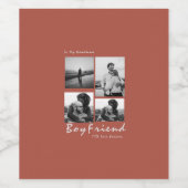 4-foto Collage Forever Boyfriend Valentijns's Wijn Etiket (Enkel label)