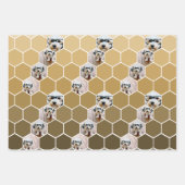 4 Foto Collage - funky hexagon patroon Gold Wrapp Inpakpapier Vel (Voorkant 2)