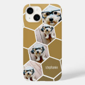 4 foto collage - funky zeshoekig patroon goud Case-Mate iPhone case (Achterkant)